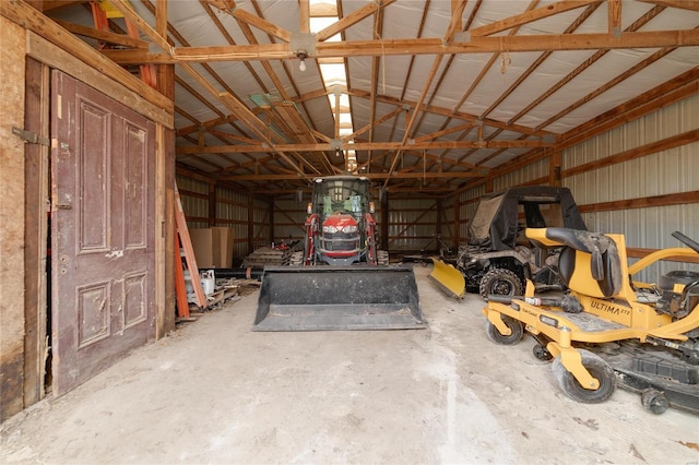 garage featuring metal wall