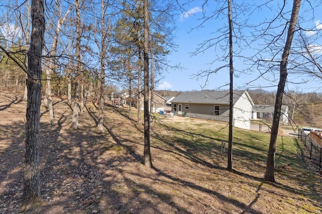 view of yard featuring fence