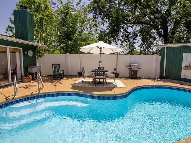 view of swimming pool with a fenced in pool, a grill, a fenced backyard, and a patio area