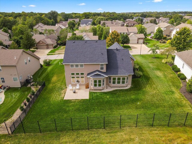 aerial view with a residential view