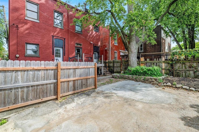 view of patio featuring fence private yard