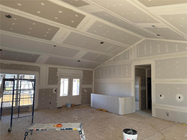 interior space with lofted ceiling