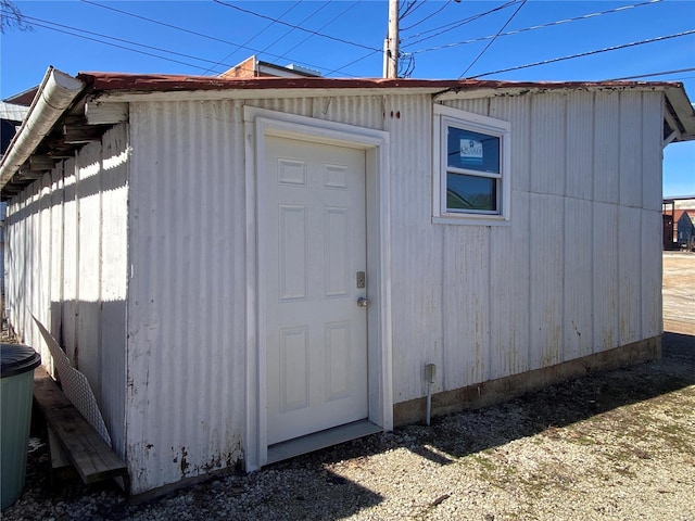 view of outdoor structure with central AC unit and an outdoor structure