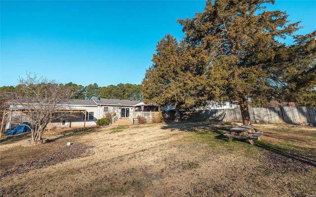 view of yard with fence