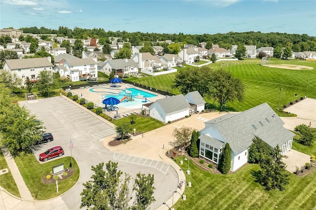 drone / aerial view with a residential view