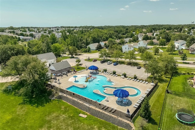 drone / aerial view featuring a residential view