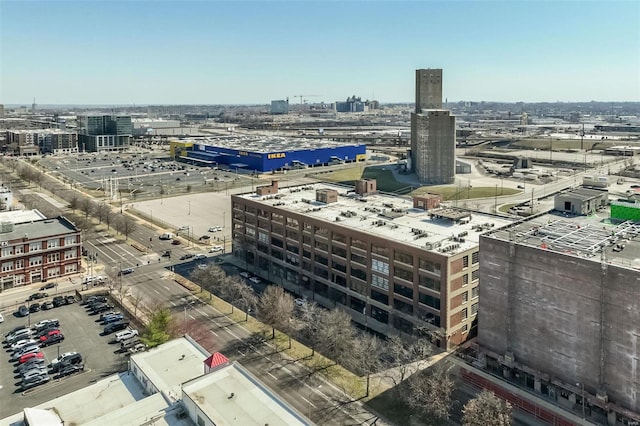 aerial view featuring a city view