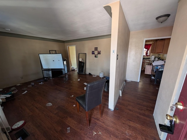 interior space with wood finished floors