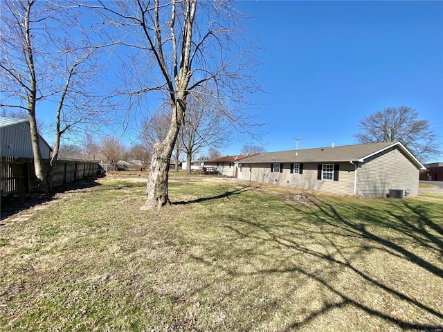 view of yard with fence