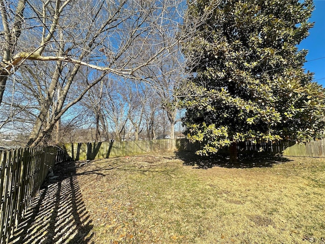 view of yard with fence