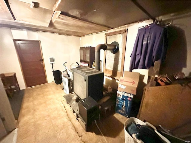 view of finished basement