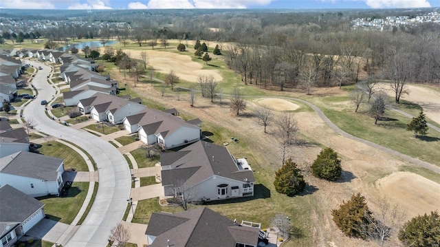 birds eye view of property with a residential view