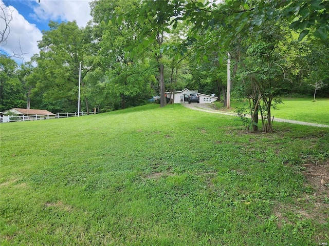 view of yard with fence