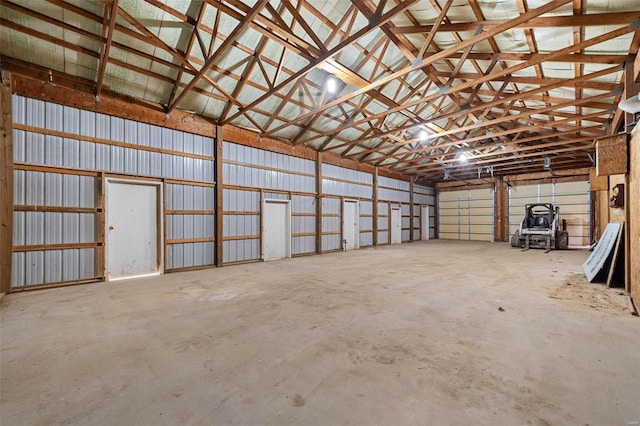 garage featuring metal wall