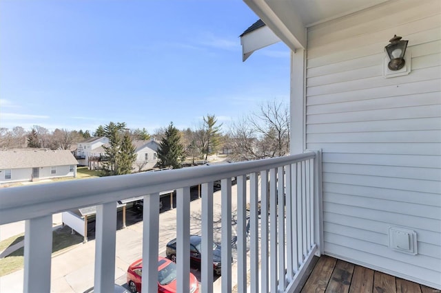 balcony with a residential view