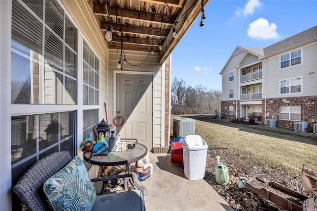 view of patio / terrace with central air condition unit