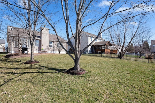 view of yard with fence