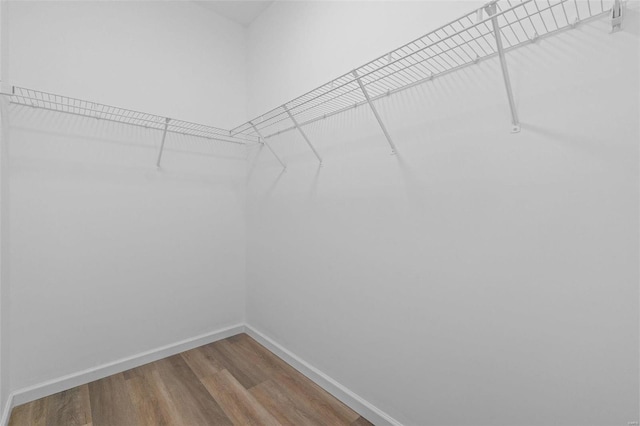 spacious closet with wood finished floors