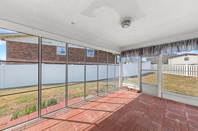 view of unfurnished sunroom