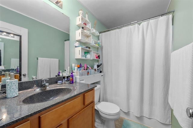 full bath featuring tile patterned floors, visible vents, toilet, and vanity