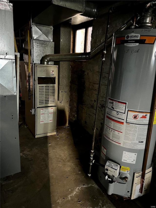 utilities featuring gas water heater