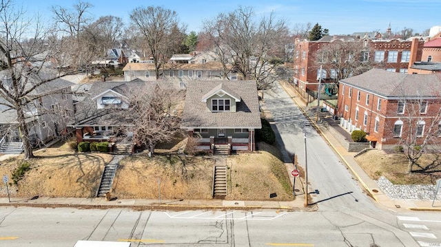 aerial view with a residential view