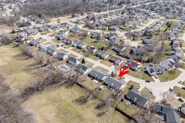 birds eye view of property featuring a residential view