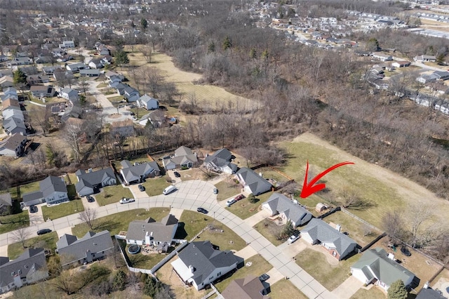 birds eye view of property featuring a residential view