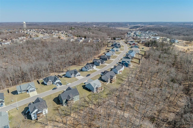 aerial view featuring a residential view