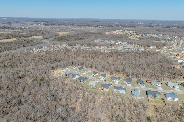 aerial view with a residential view