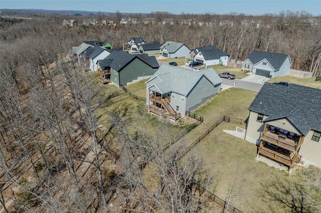 aerial view featuring a residential view