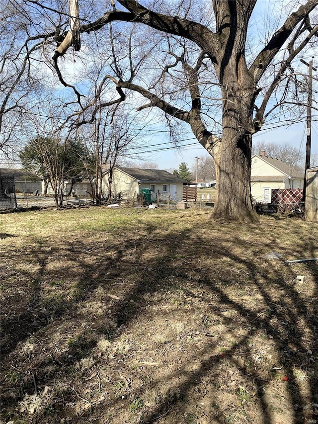 view of yard with fence