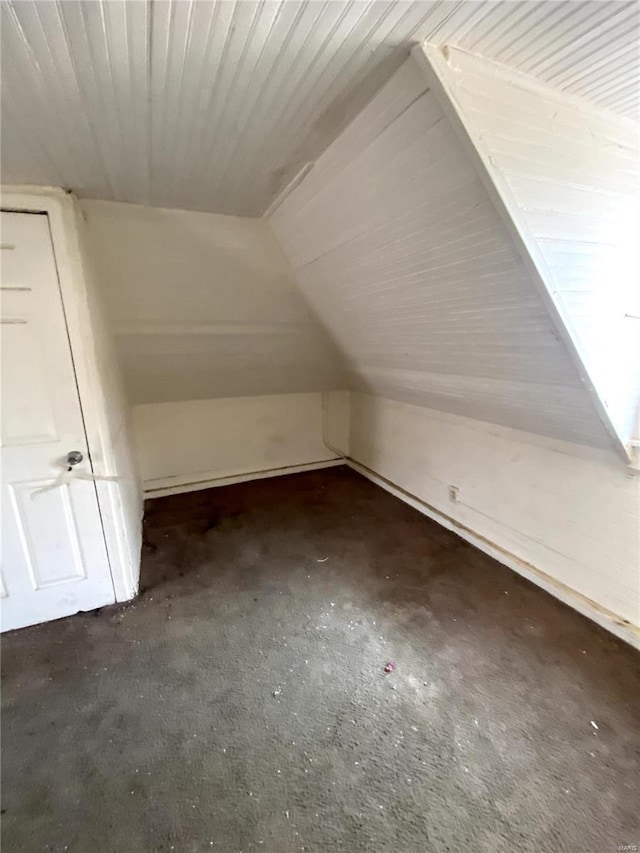 bonus room featuring lofted ceiling