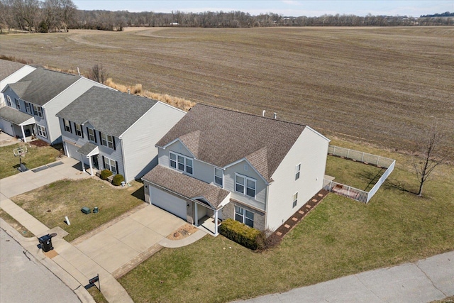 drone / aerial view featuring a rural view