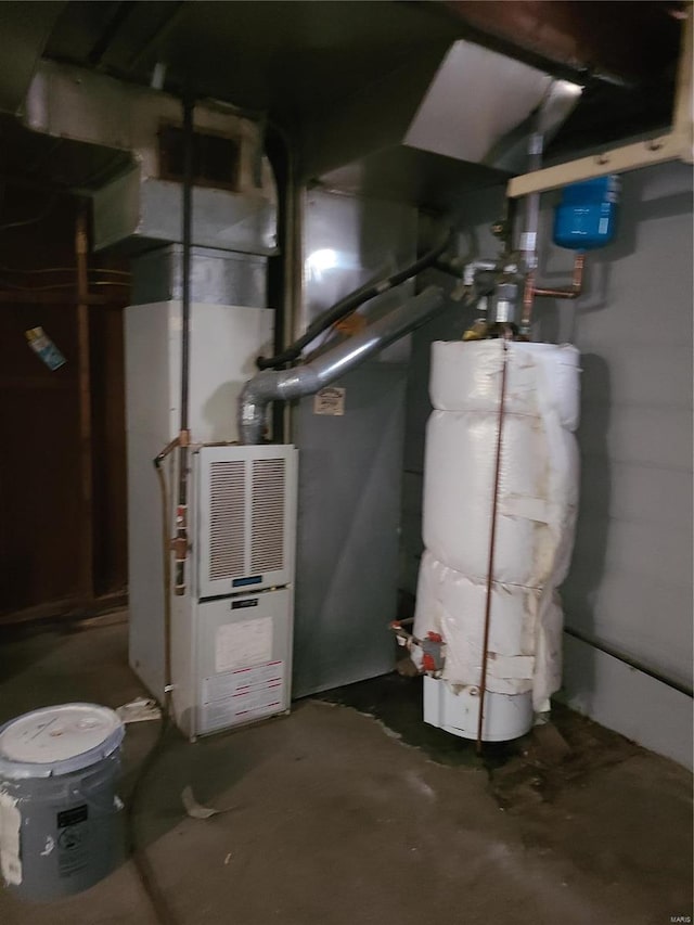 utility room featuring gas water heater