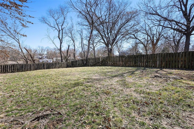 view of yard with fence