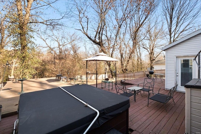 wooden deck featuring fence