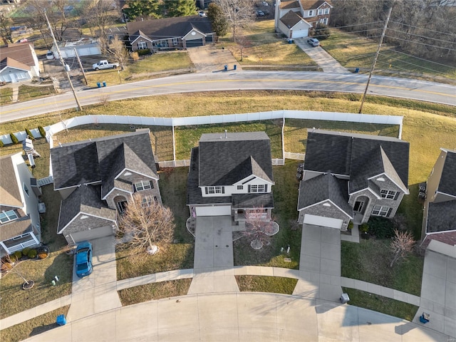 bird's eye view featuring a residential view