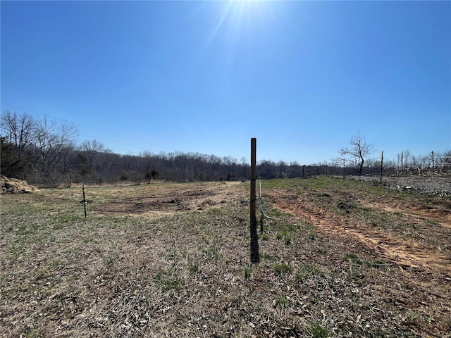 view of yard with a rural view