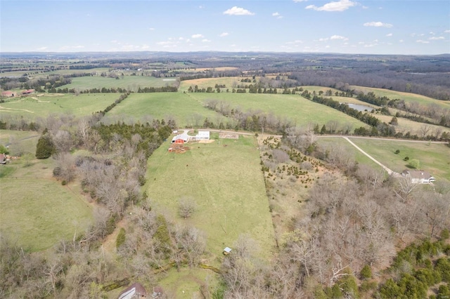 aerial view with a rural view