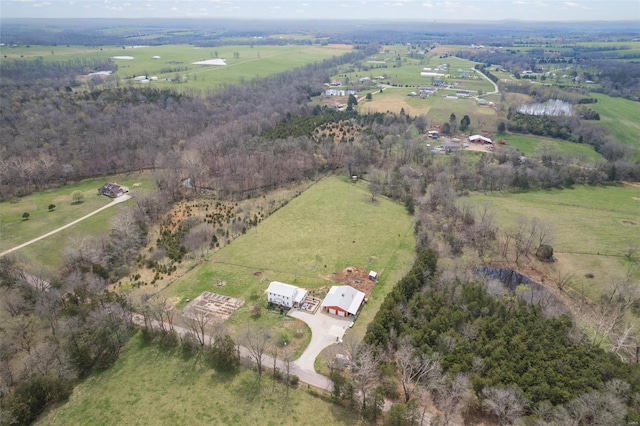 bird's eye view with a rural view