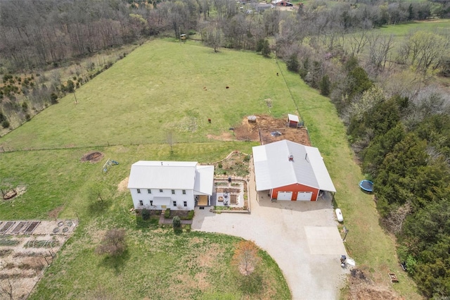 bird's eye view with a rural view