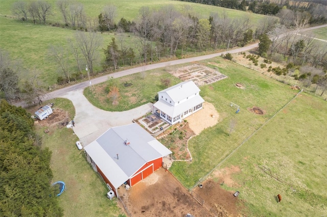 bird's eye view featuring a rural view
