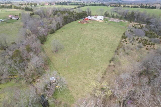 drone / aerial view with a rural view