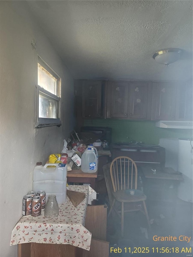 kitchen with a textured ceiling