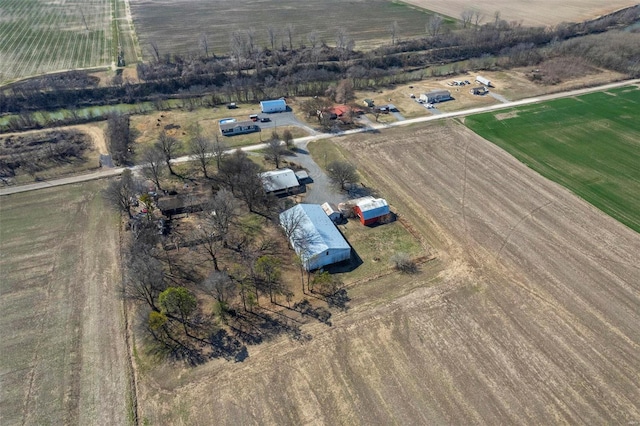 drone / aerial view featuring a rural view