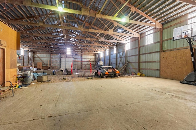 garage featuring metal wall