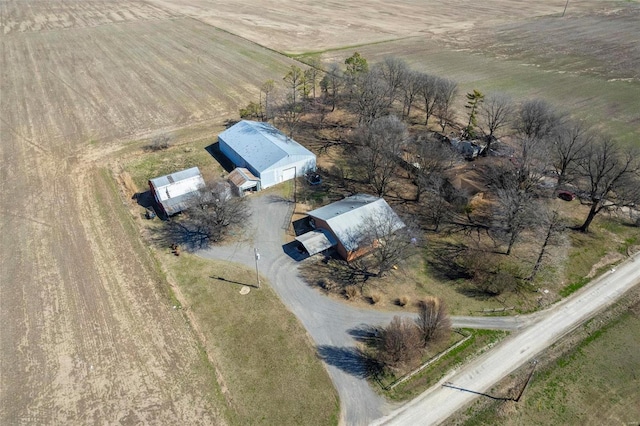 bird's eye view with a rural view