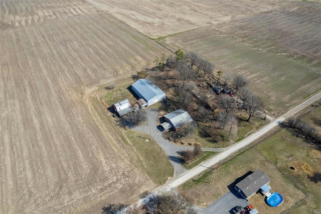 drone / aerial view featuring a rural view