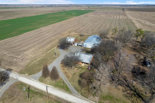 aerial view featuring a rural view